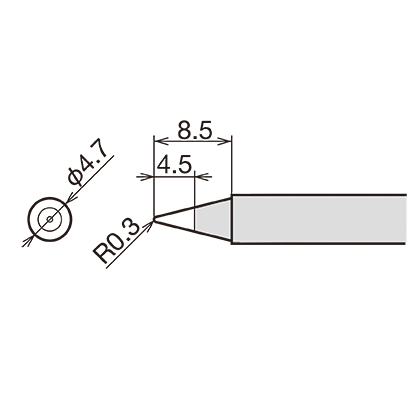 Сменное жало-нагреватель (картридж) d5.4х34.5мм GOOT RX-80HRT-B 24V
