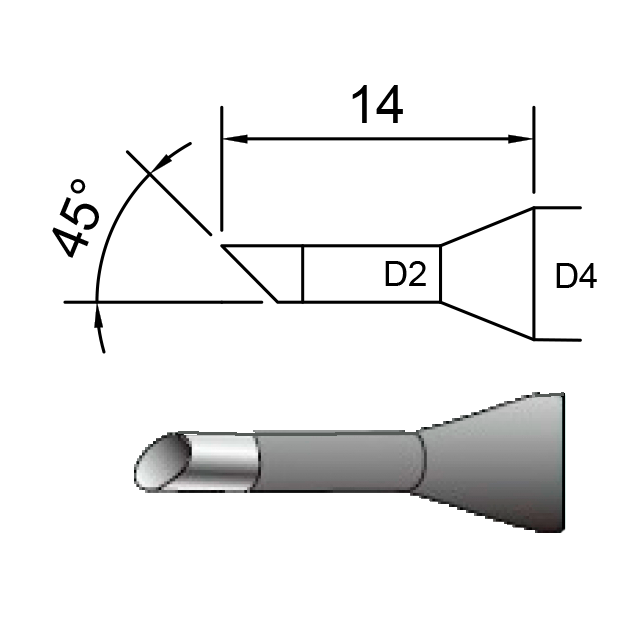 Сменное жало GOOT R-48 SС, D=4мм (малый конус со скосом)
