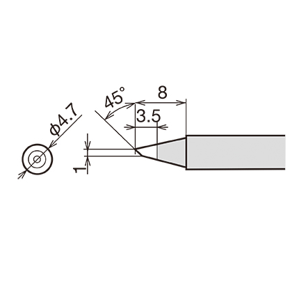 Сменное жало-нагреватель (картридж) d5.4х34.5мм GOOT RX-80HRT-1BC 24V