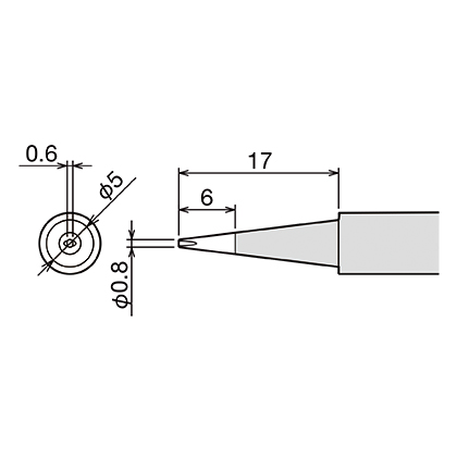 Сменное жало (d6.5х26мм) GOOT PX-60RT-0.8D