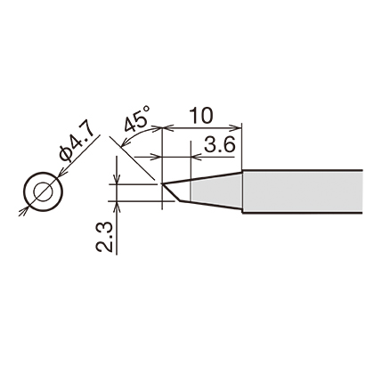 Сменное жало-нагреватель (картридж) d6.4х34.5мм GOOT RX-80HRT-2.3BC 24V