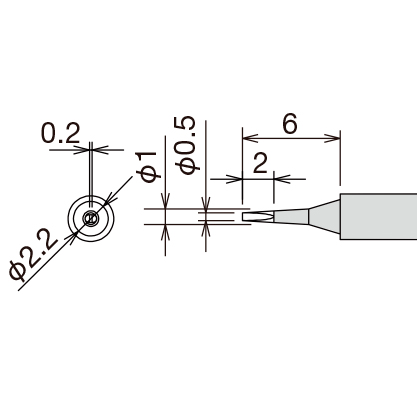 Сменное жало-нагреватель (картридж) d2.9х25мм GOOT RX-81HRT-0.5D 24V