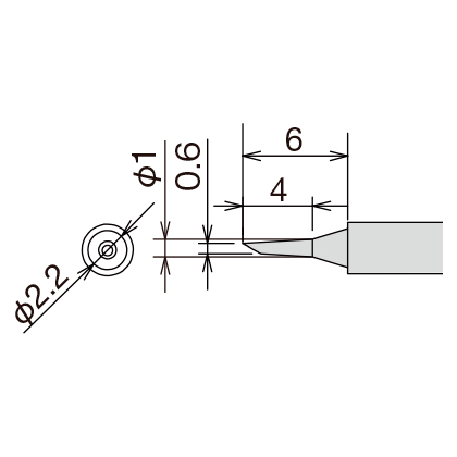 Сменное жало-нагреватель (картридж) d2.9х25мм GOOT RX-81HRT-0.6C 24V