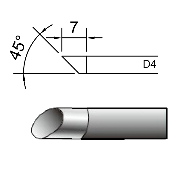 Сменное жало GOOT R-48 C, D=4мм (цилиндр со скосом)