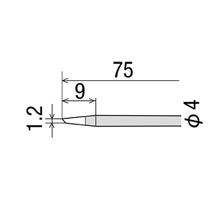 Сменное жало GOOT R-48 ВС, D=4мм (конус со скосом)