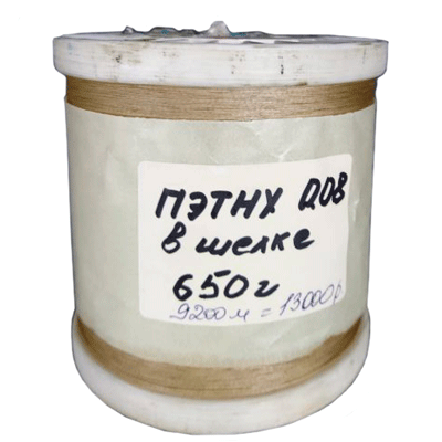 Нихром в лаке шелке ПЭТНХ-155 0,08 650 г 9300 м катушка