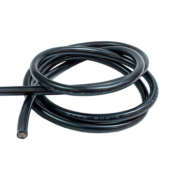 Провод силиконовый AWG-8  черный  8,3 мм.кв. х 1 м