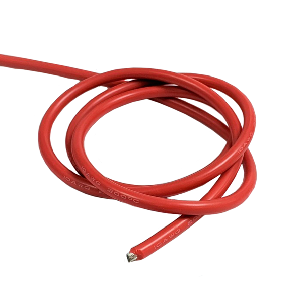 Провод силиконовый AWG-10 красный 5,3 мм.кв. х 1 м
